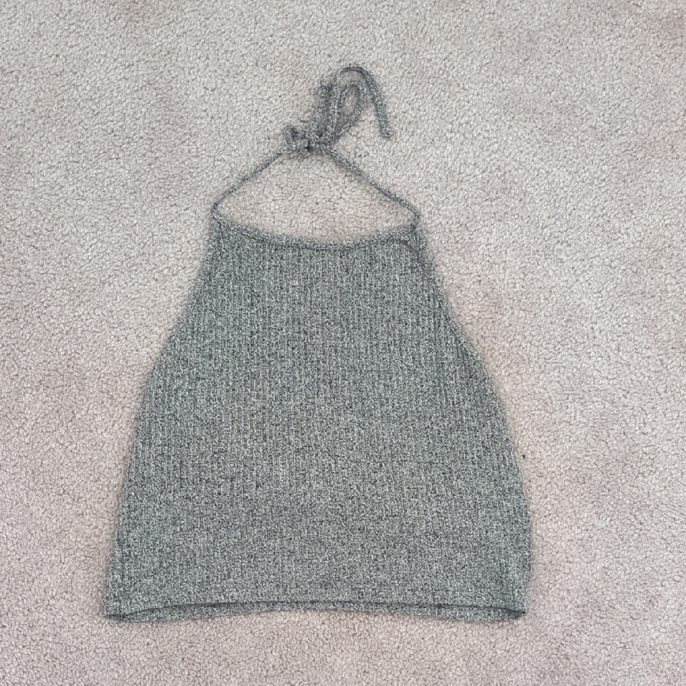 Brandy Melville Gray Ribbed Tank Top
